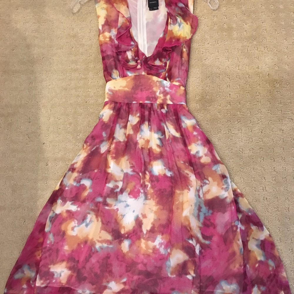 Chequer sheer dress